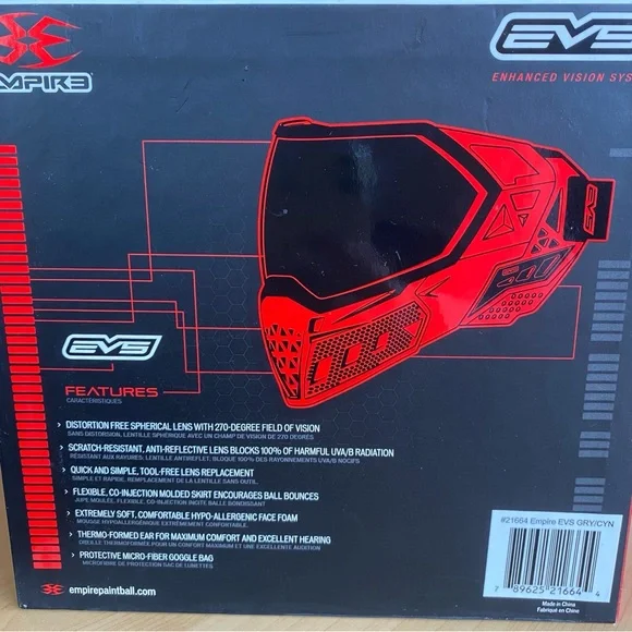 Empire Paintball Mask EVS Gray/Cyan 21664 new - Picture 8 of 10